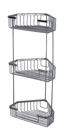 Полка HAIBA HB335-2 металлическая решетчатая, угловая 3-ярусная