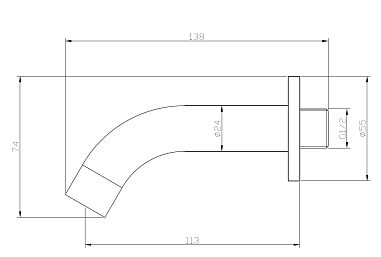 Излив для ванны SP11 black