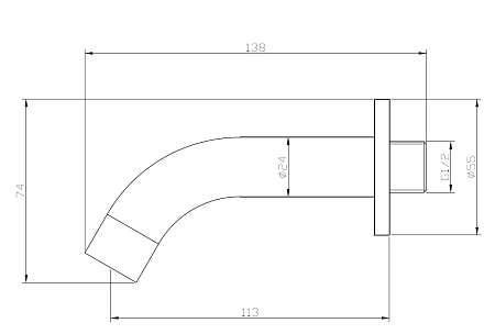 Излив для ванны SP11 black