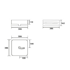 Умывальник накладной, квадратный Point Омега 40, PN43903