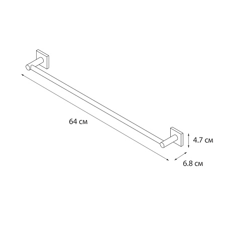 Fixsen LUX CHROME FX-15001A Полотенцедержатель трубчатый 60см., хром