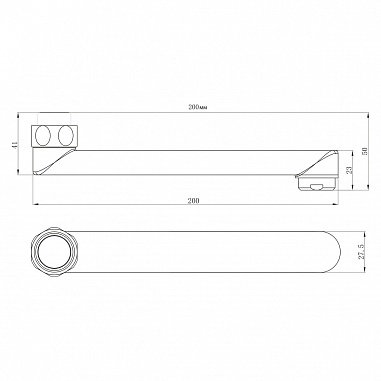 "Аксессуары" Излив в сборе 200мм., хром