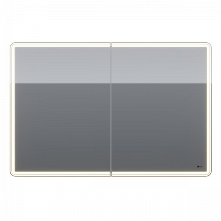 Шкаф зеркальный Lemark ELEMENT 120х80см 2-х дверный, с подсветкой, с розеткой, Белый глянец