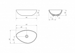 Раковина Cersanit на столешницу MODUO 55 LEAF 0 отв.