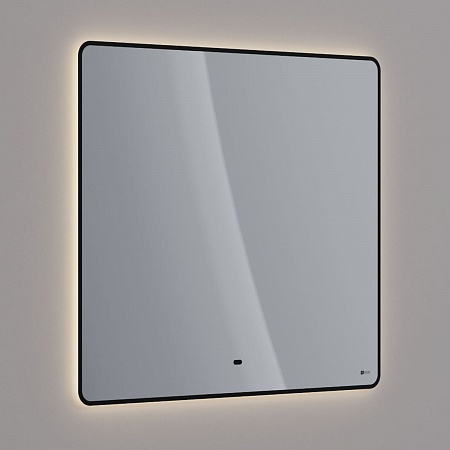 Зеркало Lemark MIOBLACK 90х80см с интерьерной подсветкой, с подогревом