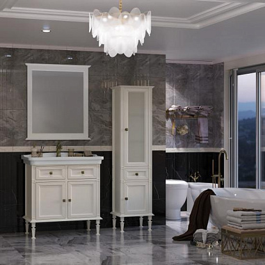 Тумба OPADIRIS Кантара 85, слоновая кость, вар. 2 (под раковину Kirovit Модерн 85)