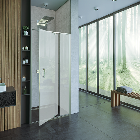 Дверь в нишу ALEX BAITLER™ AB78С120 (1200х2000) матовое,двери распашные,профиль сатин