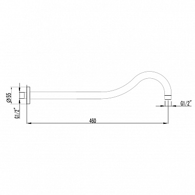 Держатель настенный Lemark LM4887C для лейки верхнего душа 460 мм, для LM4822C, хром