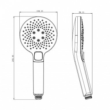 Лейка душевая Lemark LM0819CW 3-функциональная 110х243мм, хром/белый, блистер