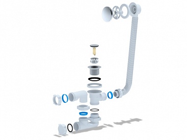 Сифон Cersanit для ванны PRIME универсальный клик-клак