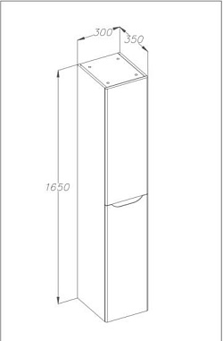 Пенал OPADIRIS Элеганс 30, белый матовый, правый