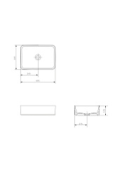 Раковина Cersanit на столешницу CREA 50 RECTANGULAR 0 отв.