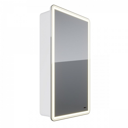 Шкаф зеркальный Lemark ELEMENT 45х80см 1 дв, петли справа, с подсветкой, с розеткой, Белый глянец