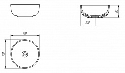 Раковина Cersanit на столешницу MODUO 40 RING 0 отв
