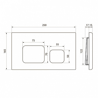 Клавиша смыва для инсталляции Point Афина, бронза брашированная, PN44041BB