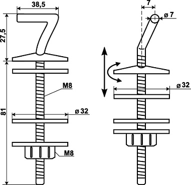 Крепежи для унитаза WIRQUIN из нержавеющей стали универсальные