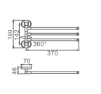 Держатель для полотенец HAIBA HB1913, тройной, поворотный 400 мм, хром