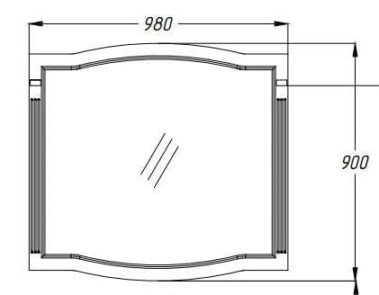 Зеркало OPADIRIS Лаура 100, белый матовый с патиной - бежевый