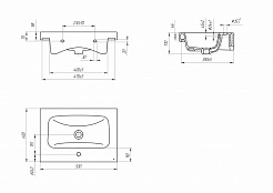 Раковина Cersanit мебельная MODUO 50 1 отв.