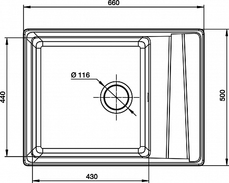 Мойка кухонная GranFest LEVEL GF-LV-660L чаш+кр 660*500мм белый, мрамор  