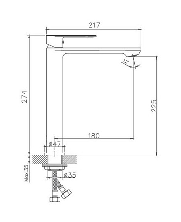 Смеситель для раковины HAIBA HB11590-7, высокий, латунь, черный