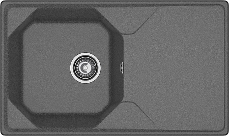 Мойка кухонная GranFest UNIQUE GF-U-840L чаш+кр 840*500мм графит, мрамор  