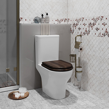 Унитаз-компакт OPADIRIS Палермо OS24722A безободковый, сиденье антикварн.орех, крышка бачка керамика