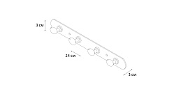Планка 4 крючка, FX-1414 