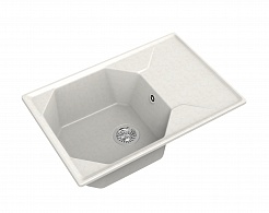 Мойка кухонная GranFest UNIQUE GF-U-740L чаш+кр 740*500мм белый, мрамор  