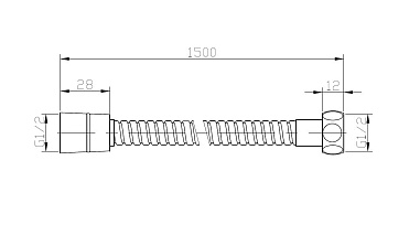 Шланг  в силиконовой оплетке, 1,5 м, арт. VRSH15, VODA
