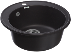 Мойка кухонная GranFest QUARZ GF-Z08 чаша D=480мм (черный)