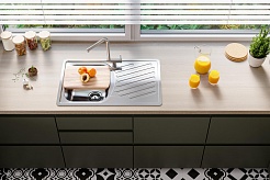Мойка кухонная Alveus Elegant 30 LEI FI 810х510х190 нержавеющая сталь, с сифоном