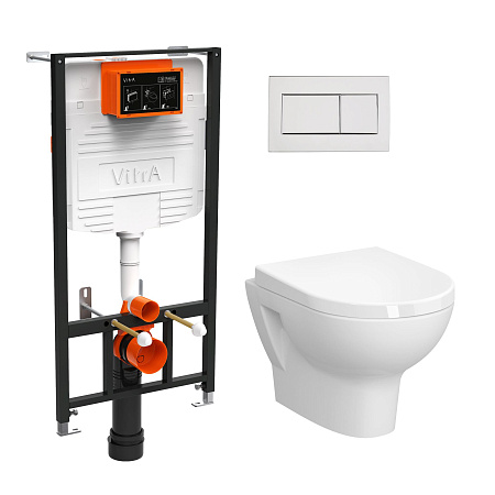 Унитаз VitrA Zentrum 9012B003-7206 L-box безободковый, с толстой дюропластовой крышкой микролифт