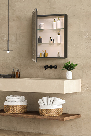 Зеркало-шкаф Silver Mirrors Фиджи-Антрацит 60 - 3.2 ЛЕВЫЙ (часы, ТХ, подогрев, сенсорный выкл)