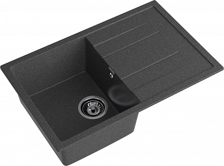 Мойка кухонная GranFest QUADRO GF-Q-780L чаша с крылом 770*495 мм графит, мрамор