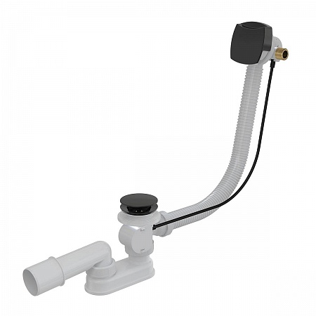Сифон для ванны с напуском воды через перелив металл- черн, арт. A564BLACK
