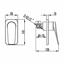 Смеситель Lemark Bronx LM3723GM для душа встраиваемый, без аксессуаров, графит