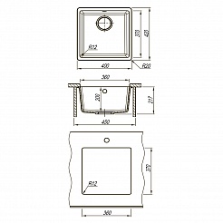 Мойка кухонная Lemark SINARA 400-U грей