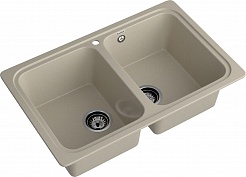 Мойка кухонная GranFest STANDART GF-S-780K 2 чаши 780*510 мм топаз, мрамор