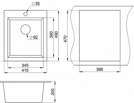 Кухонная мойка Granula GR-4201 сланец