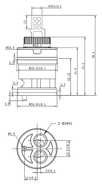 Картридж прямого подключения FeedForward,латун.резьба, 35мм. 