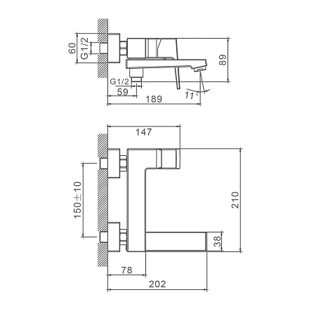 Смеситель для ванны SPLENKA S01.30