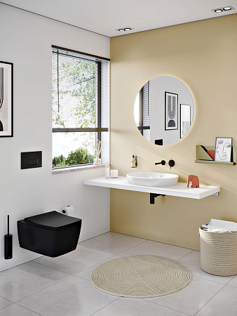 Унитаз Vitra Metropole Rim-Ex 7672B083-0101,подвесной, безободковый, цвет Матовый Черный