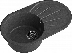 Мойка кухонная GranFest RONDO GF-R-750L чаша с крылом 750*460мм графит, мрамор