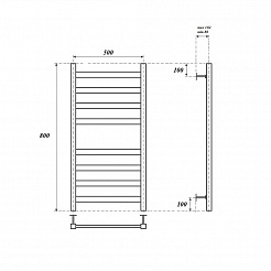 Полотенцесушитель водяной Point Меркурий PN83158B П8 500x800, черный