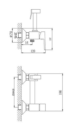 Гигиенический душ HAIBA HB5513, латунь, хром