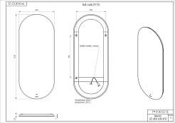 Зеркало Cersanit ECLIPSE Fusion 60x145 с подсветкой овальное