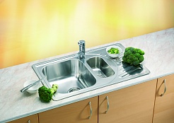 Мойка кухонная Alveus Elegant 110 SAT 810х510х190 нержавеющая сталь, с сифоном