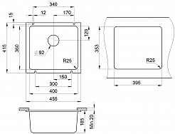 Кухонная мойка Granula GR-3601 алюминиум