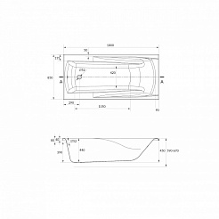 Ванна Cersanit прямоугольная ZEN 180x85 белый